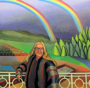 The Double Rainbow Snapshot, painting by Jacinto Rivera