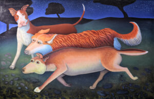 Night Spirits in Sailor Bar Park, painting by Jacinto Rivera